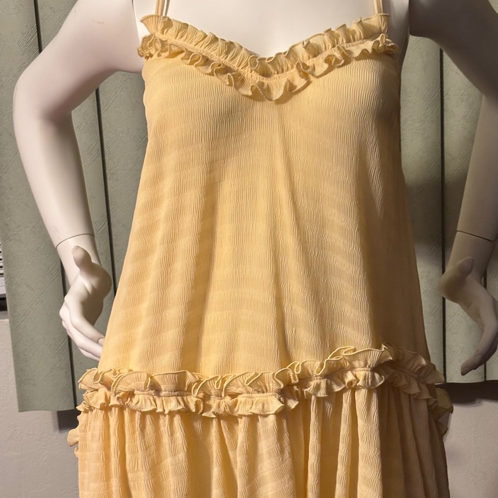 MACHKA Sleeveless Midi Dress High Low Euro 40 Yellow